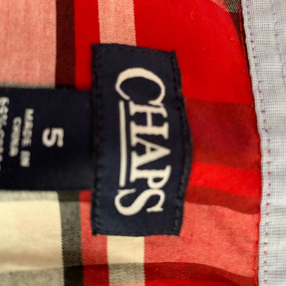 Size 5 Chaps long sleeve button up. Like new. Red plaid - Picture 4 of 6
